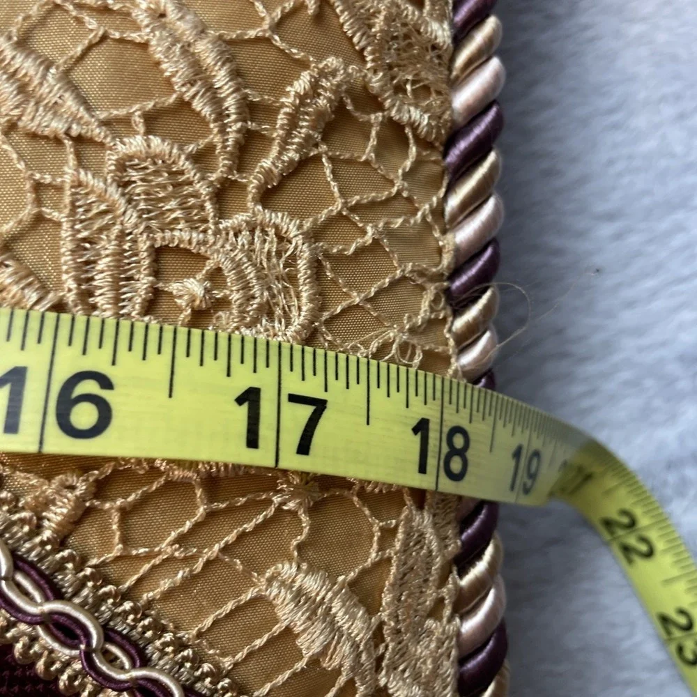 Vintage Croscill Imperial Empress Boudoir Pillow Burgundy Gold Stuffed Ornate
